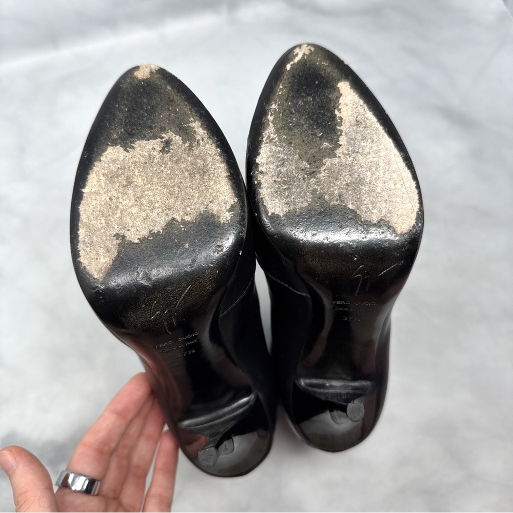 Giuseppe Zanotti Black Leather Studded Quilted Ankle Boots - Picture 8 of 14